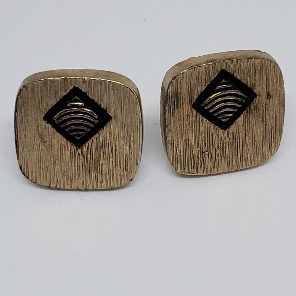 Vintage Gold & Black Cuff Links